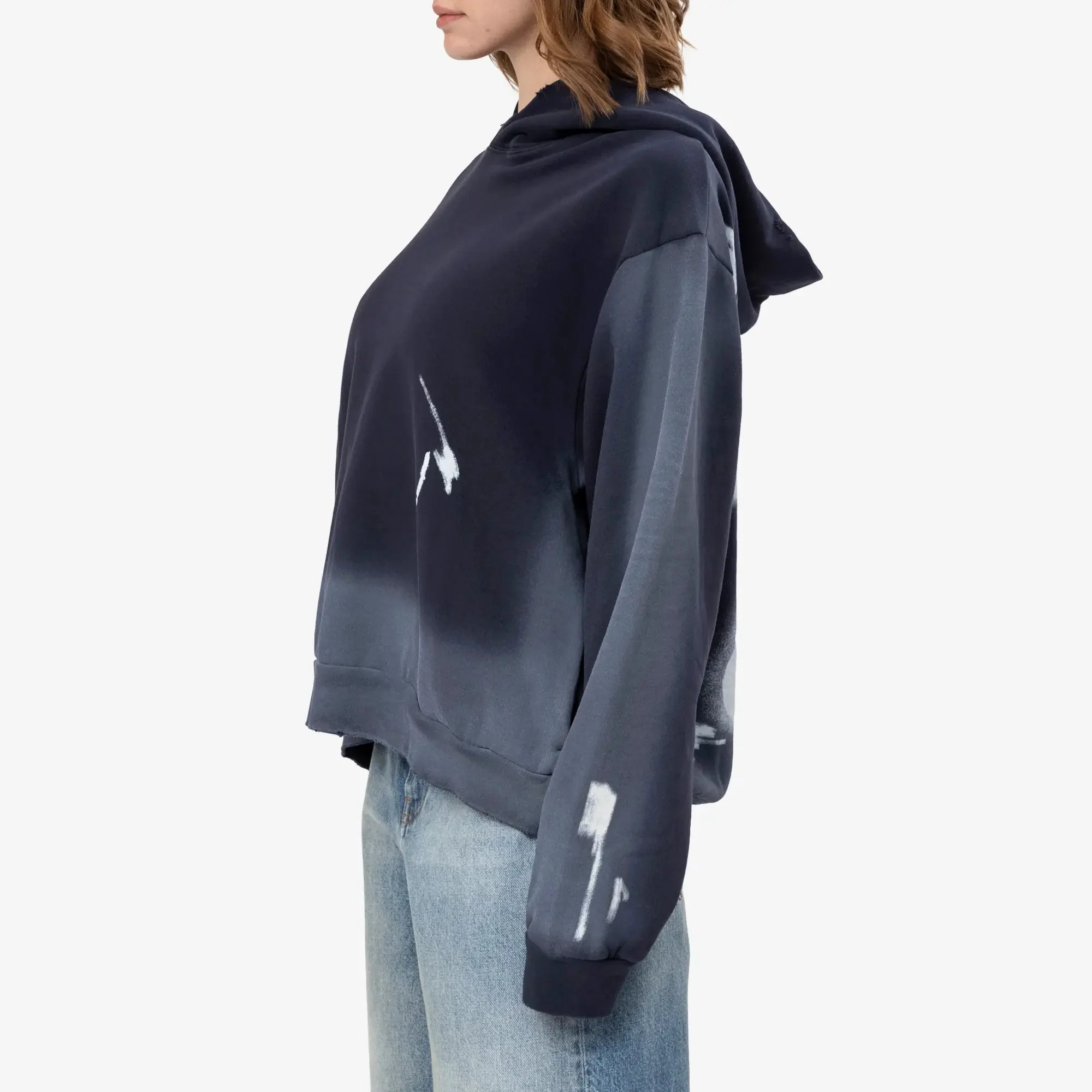 Sprayed Logo Ribbon Hoody - Image 3