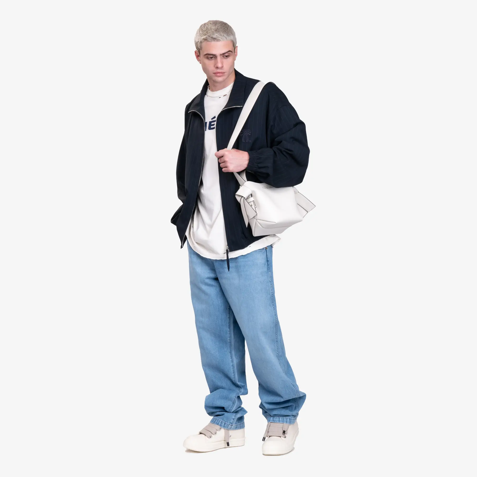 Zipper Pinstripe Jacket - Image 2