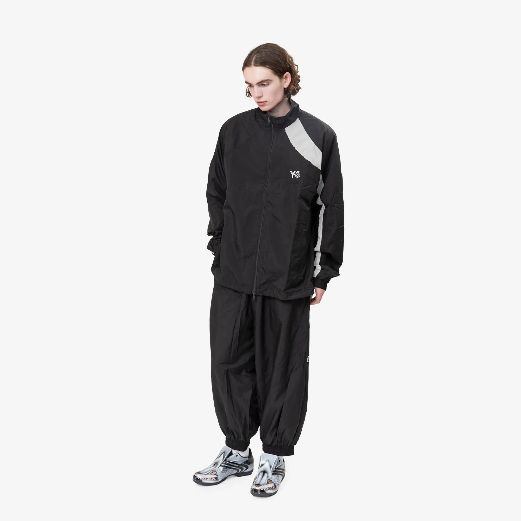 Raw Edge 3 Stripes Nylon Shell Jacket - Image 2