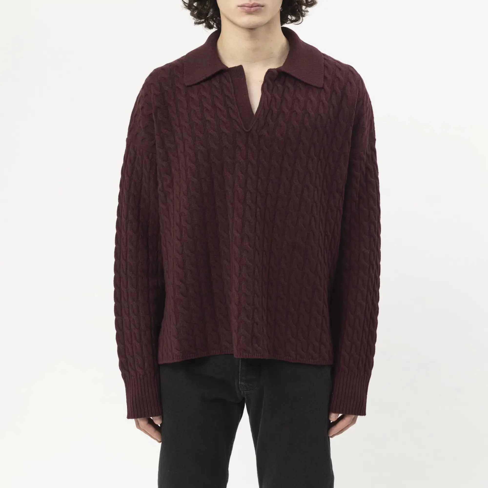 Cable Knit Polo