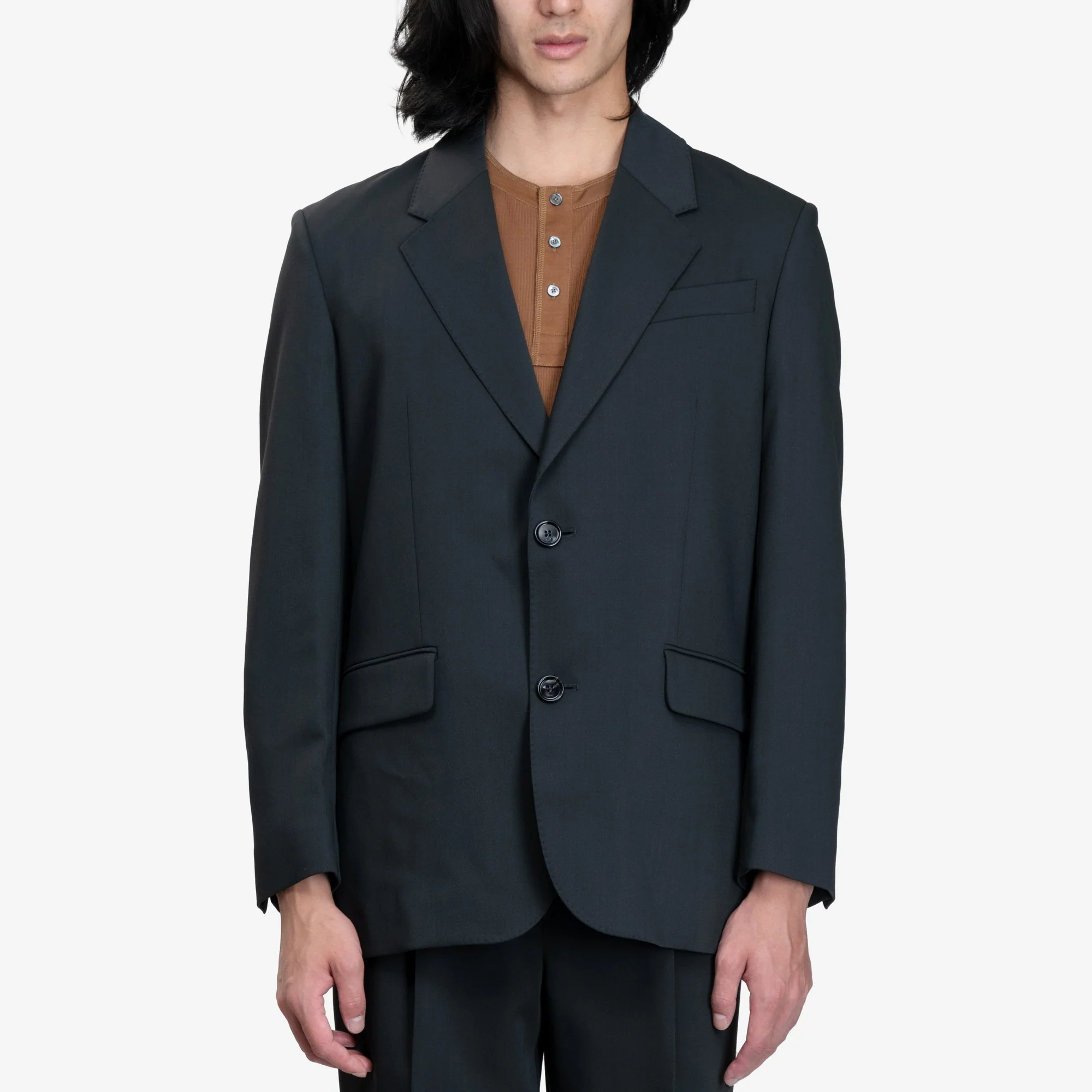 Loose Single Breasted Wool Jacket
