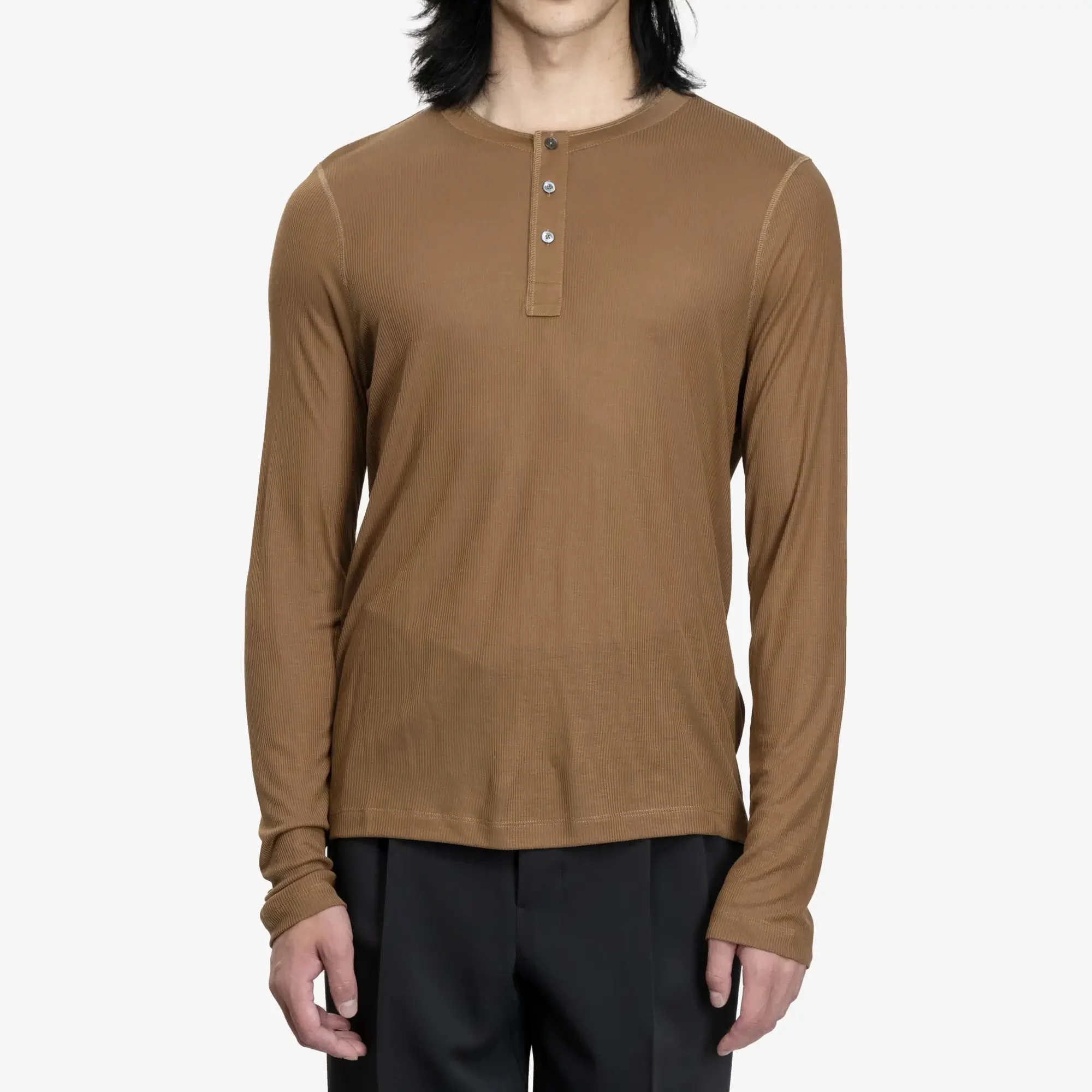 Ribbed Henley Shirt