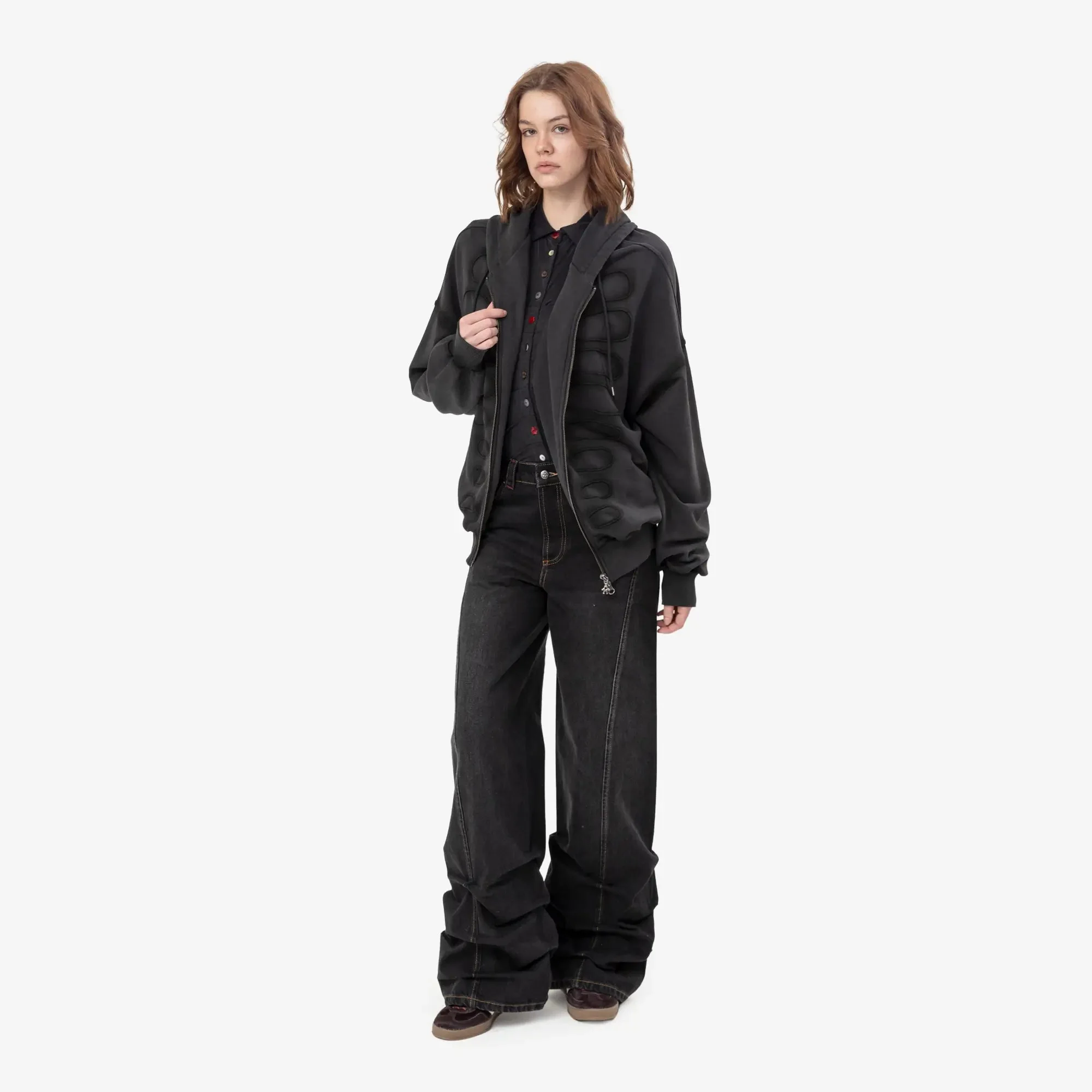 Tim Oversize Fake Cut Shoulderless Hoody - Image 2