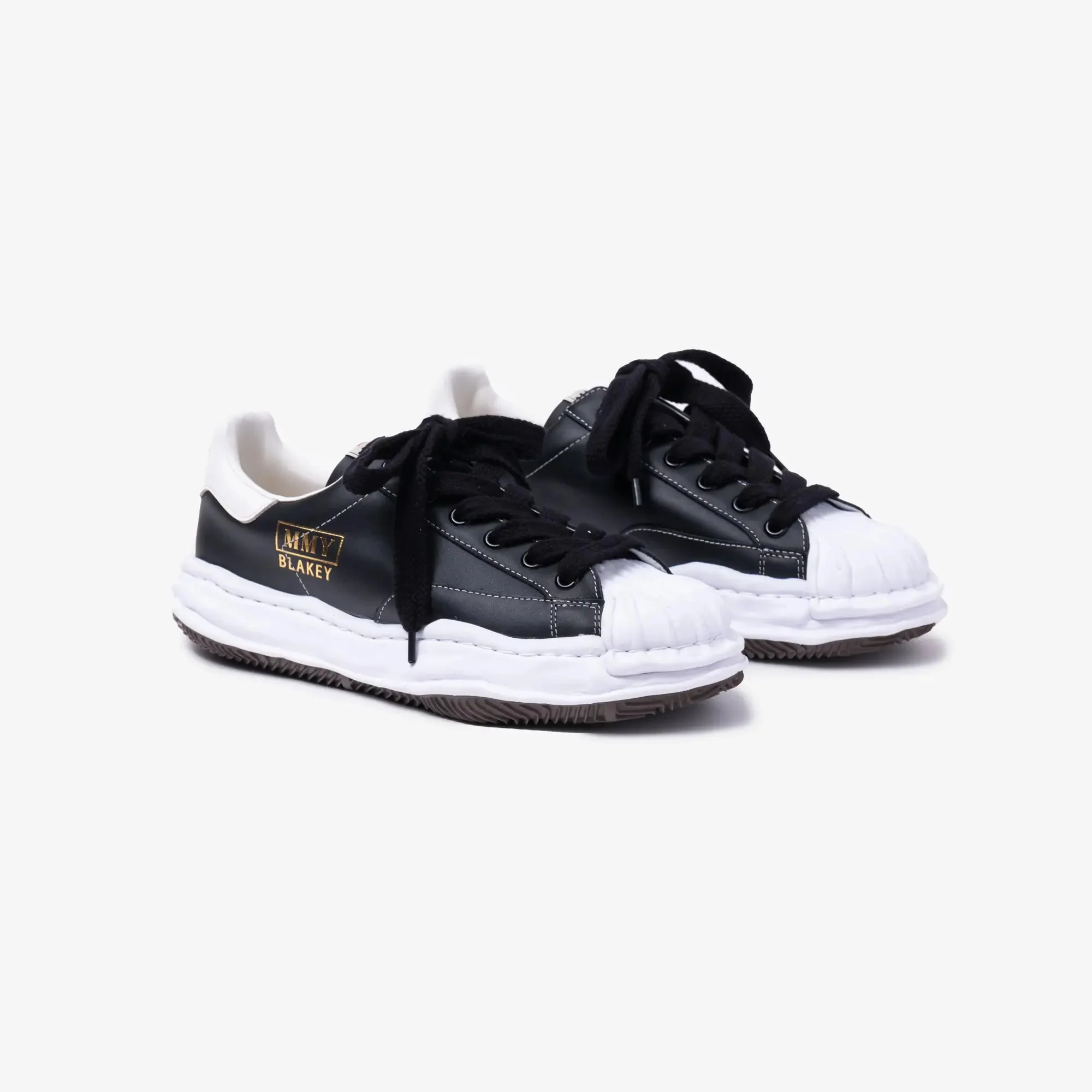 Blakey Leather Low-Top Black Sneakers