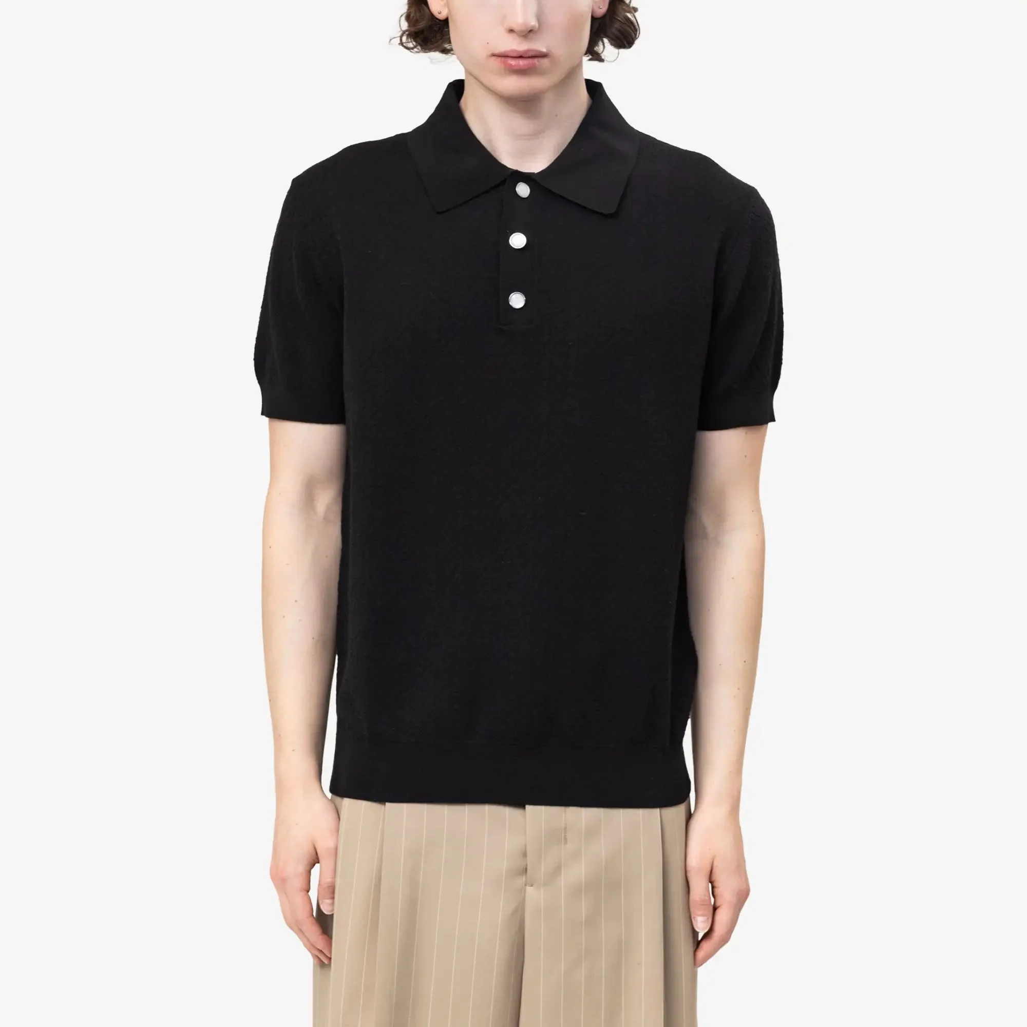 Pointelle Monogram Polo