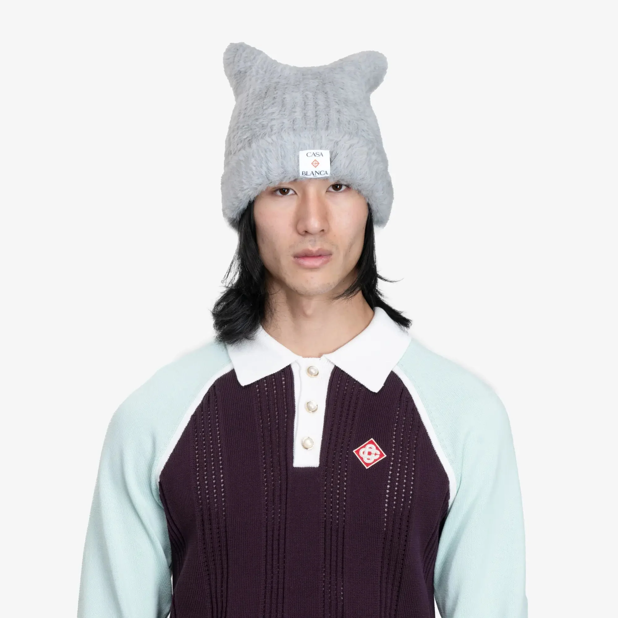 Fluffy Nylon Square Beanie - Image 2