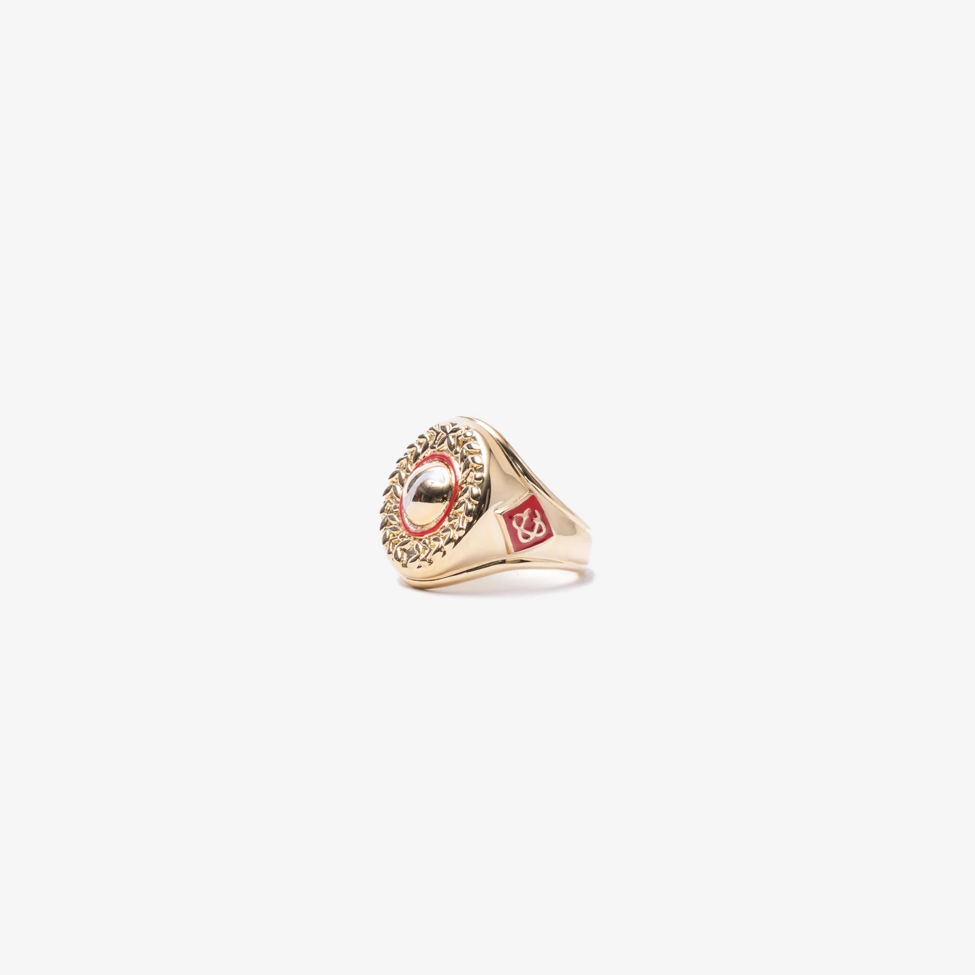 Gold Plated Sports Medallion Ring