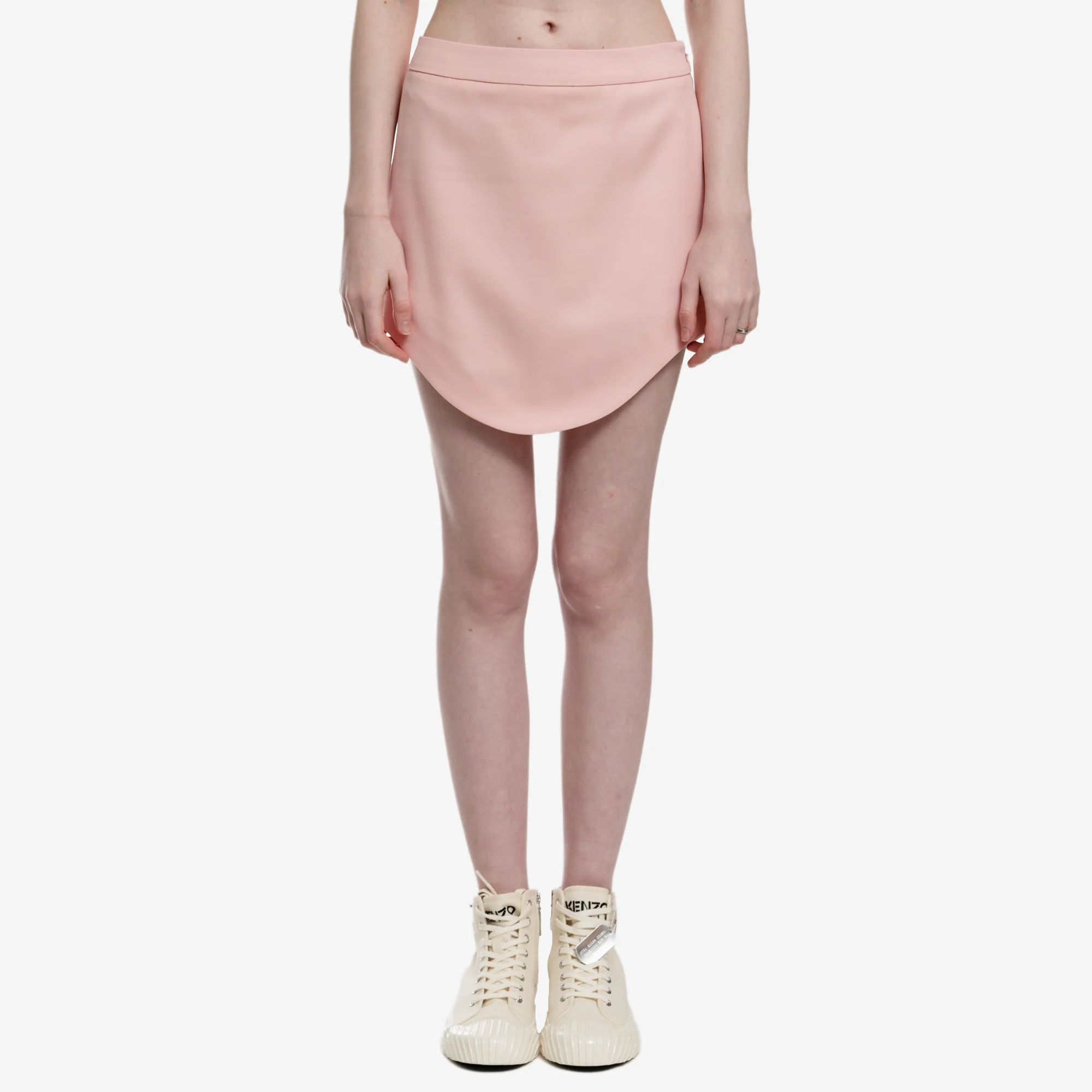 Womens Wool Gaberdine Mini Skirt