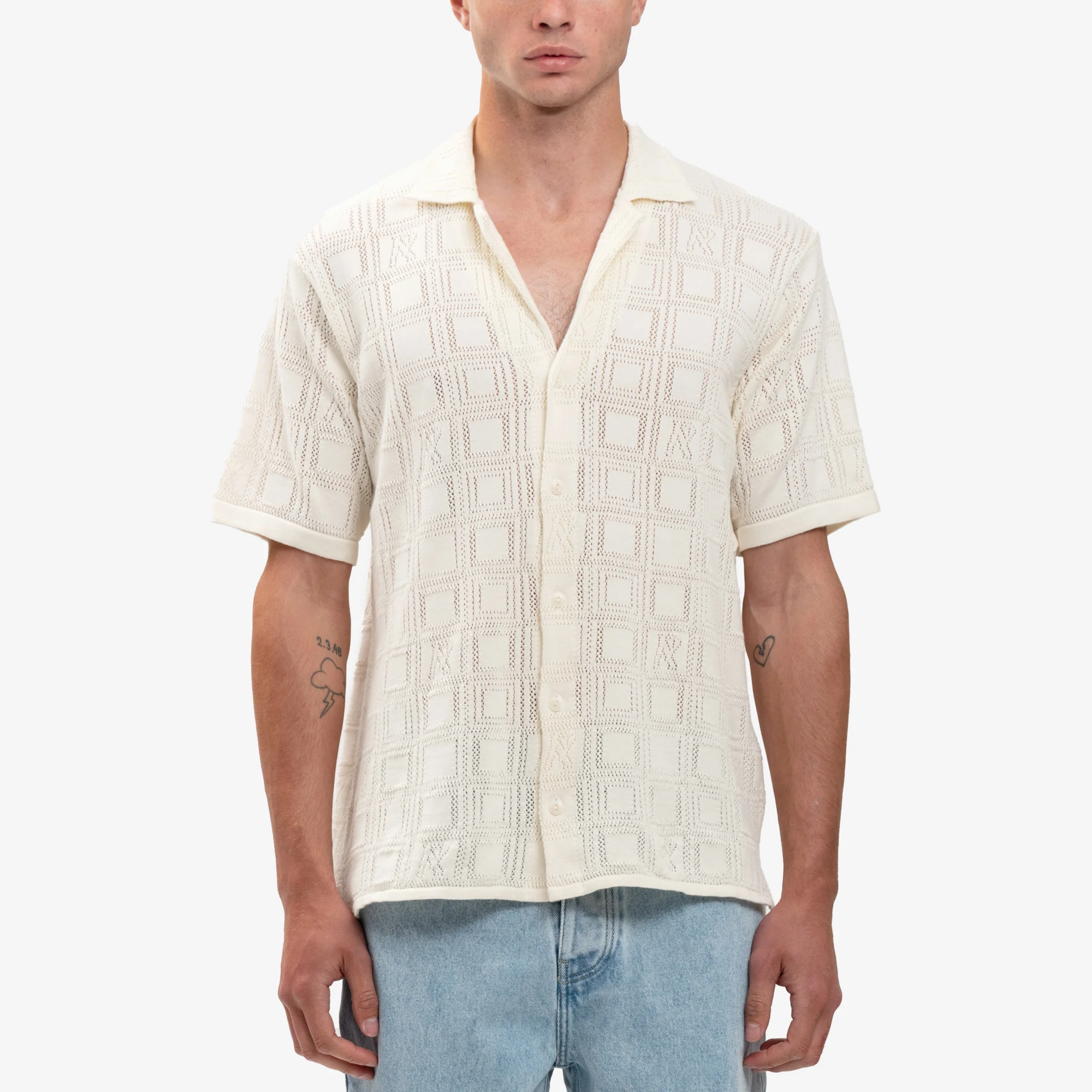 Chalk Lace Knit Shirt