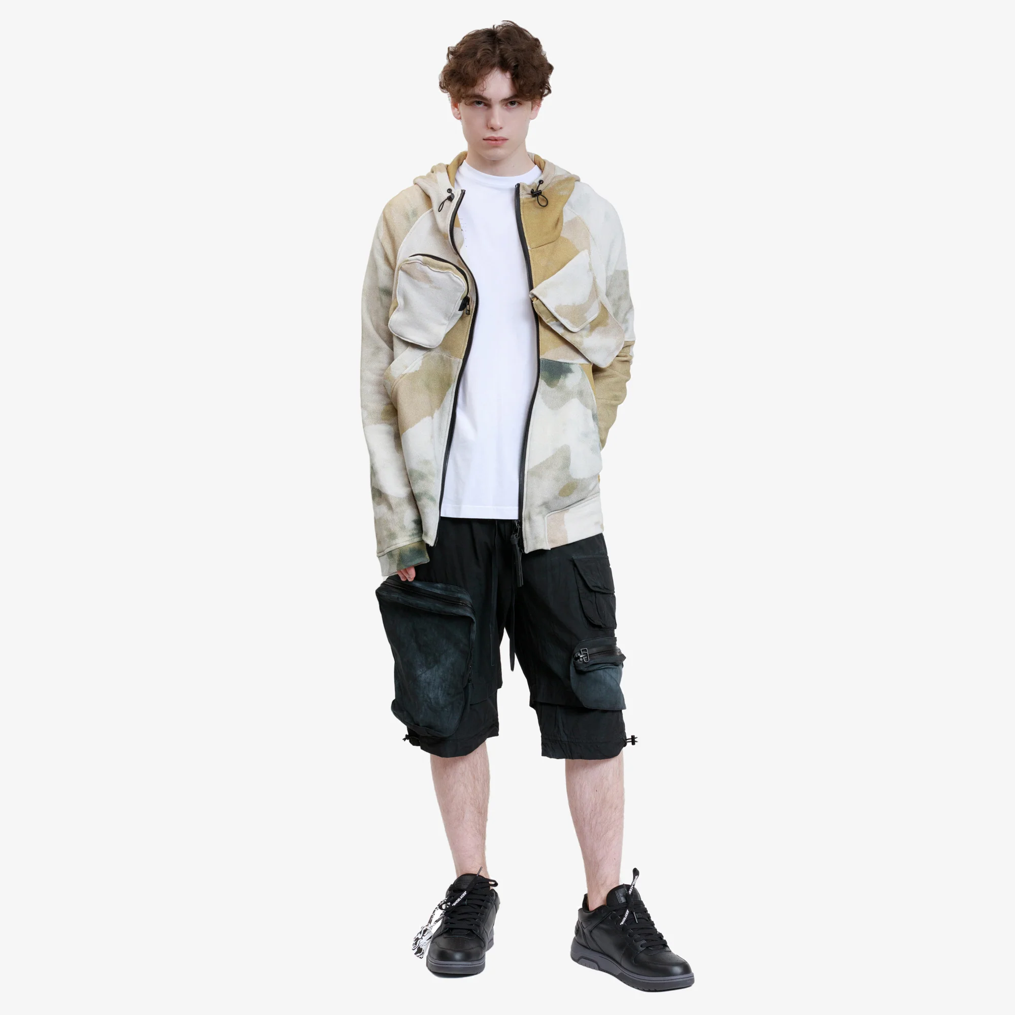Contrasting Utility Zip Hoodie - Image 2