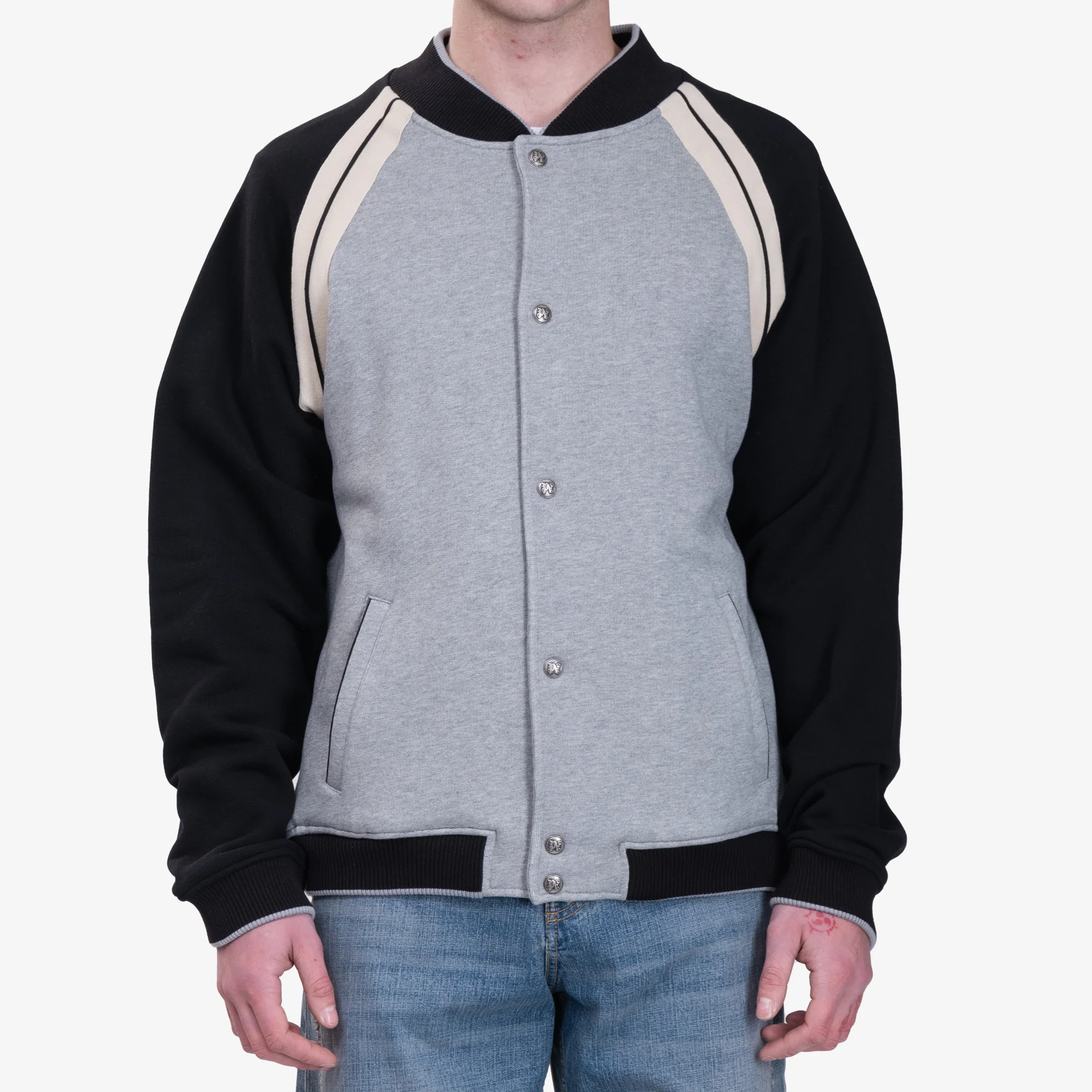 Curved Logo Track Varsity Jacket