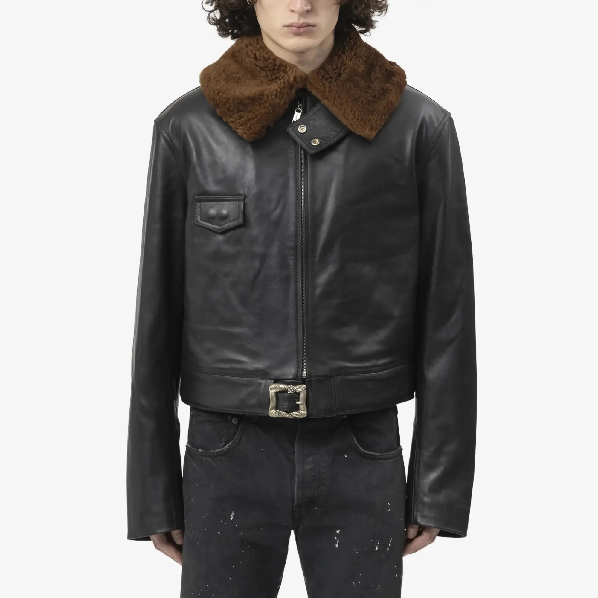 Hot Rod Shearling Collar Jacket