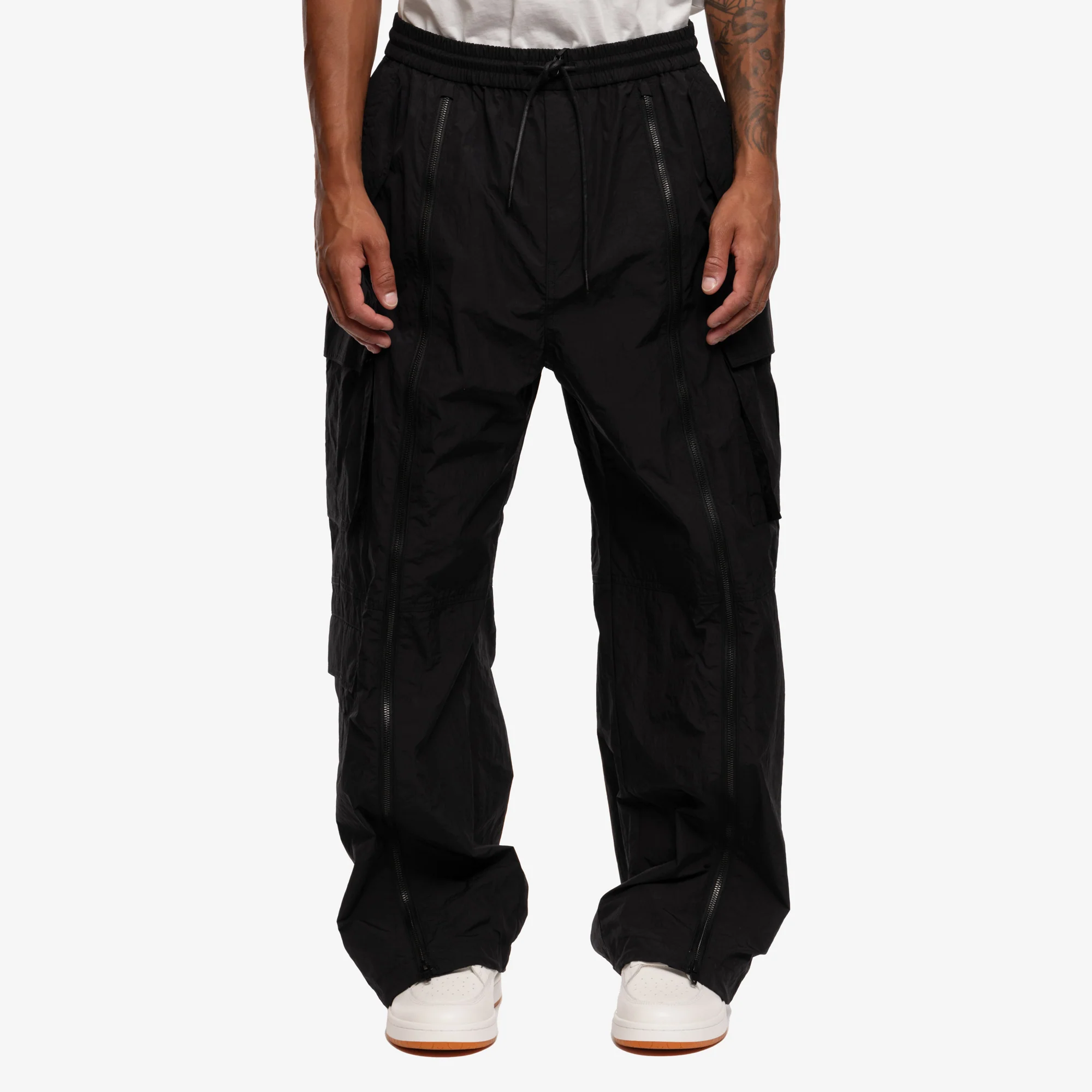 Full Zip Cargo Nylon Pants