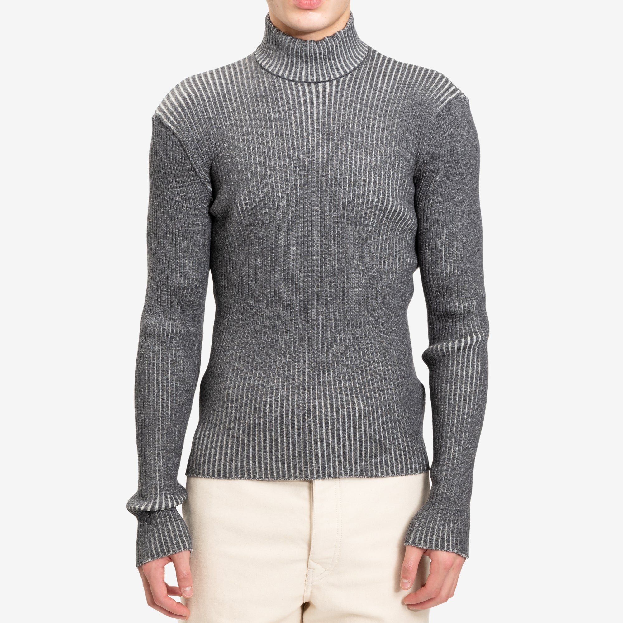 Funnel Neck Contrast Sweater
