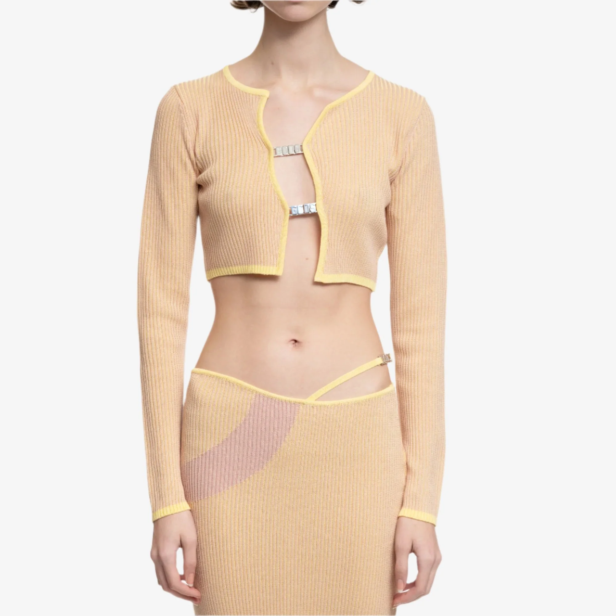Womens Comma Knit Mini Cardigan