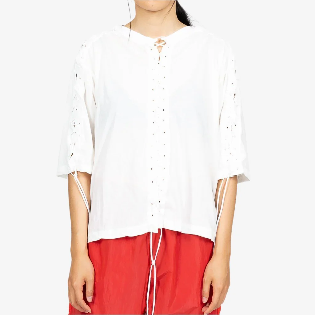 Womens Lace Up Oversize Tee