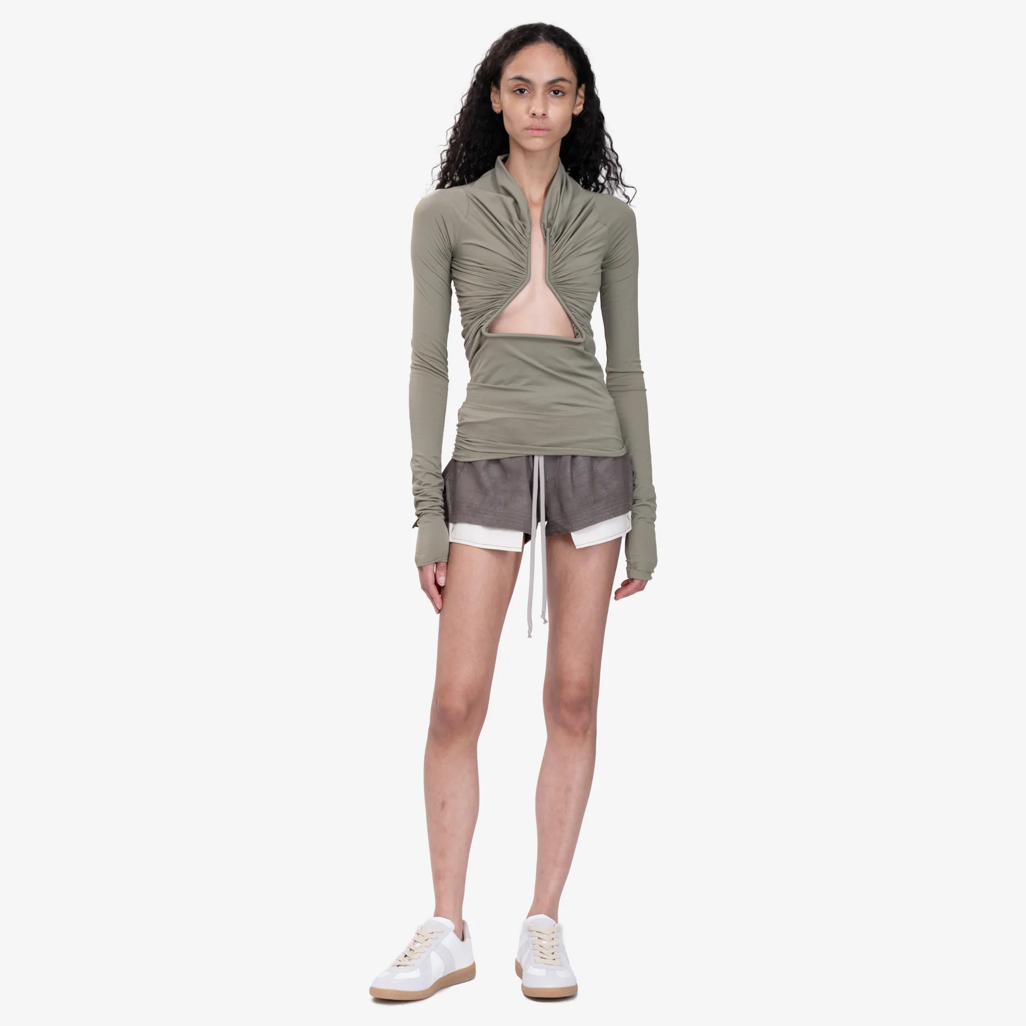 Womens Long Sleeve Prong Celadon Top - Image 2
