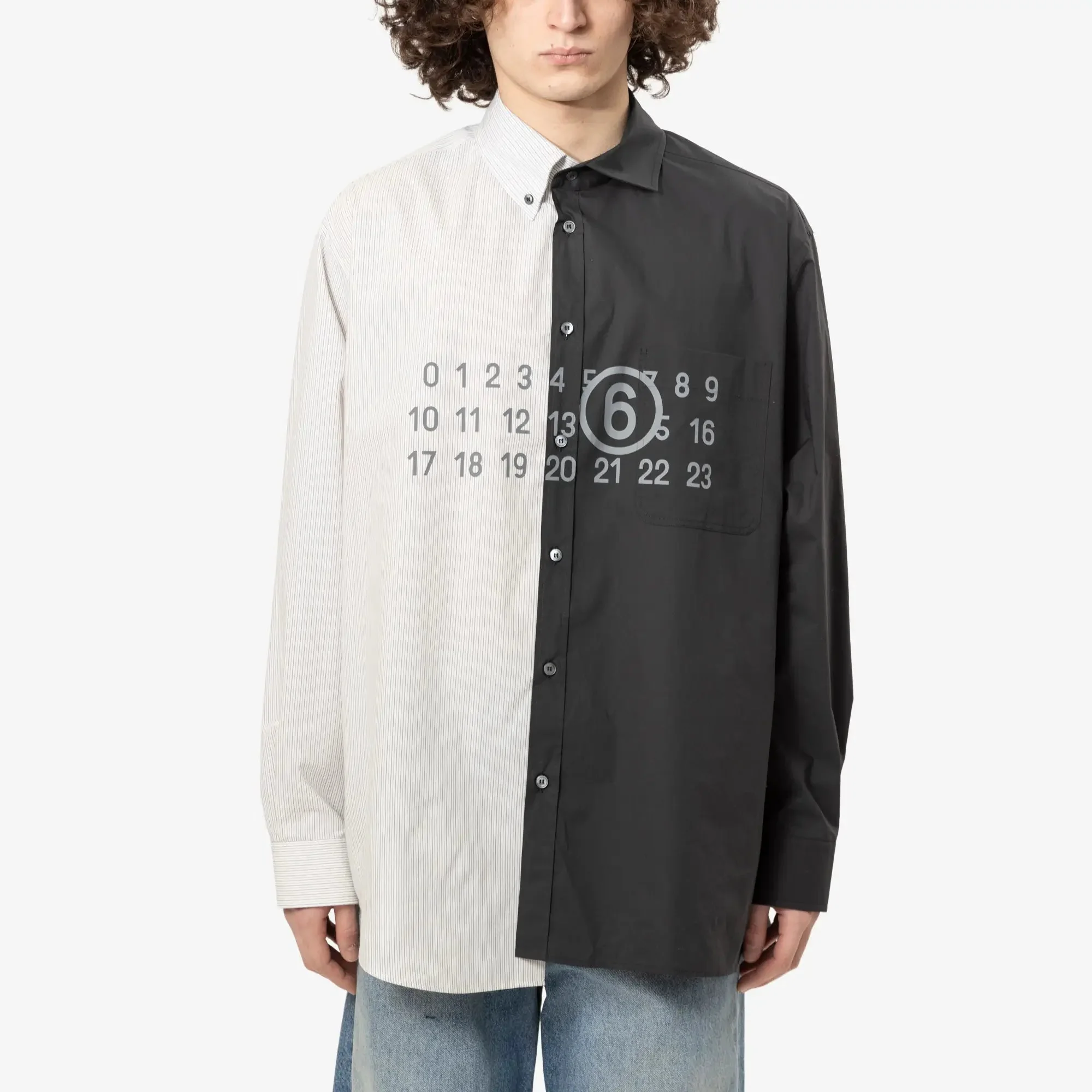 Two-Tone Cotton Poplin Shirt