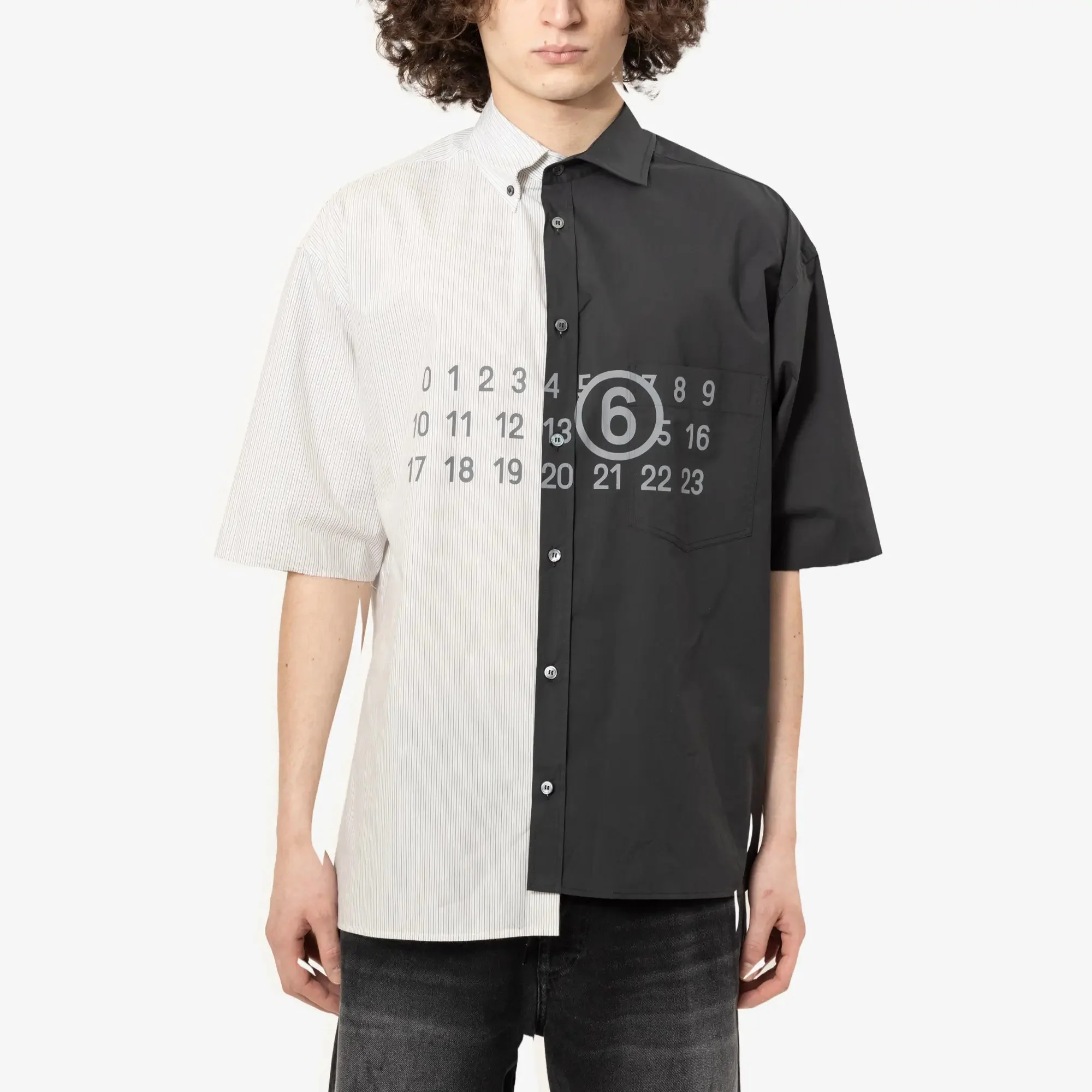 Two-Tone Cotton Poplin SS Shirt