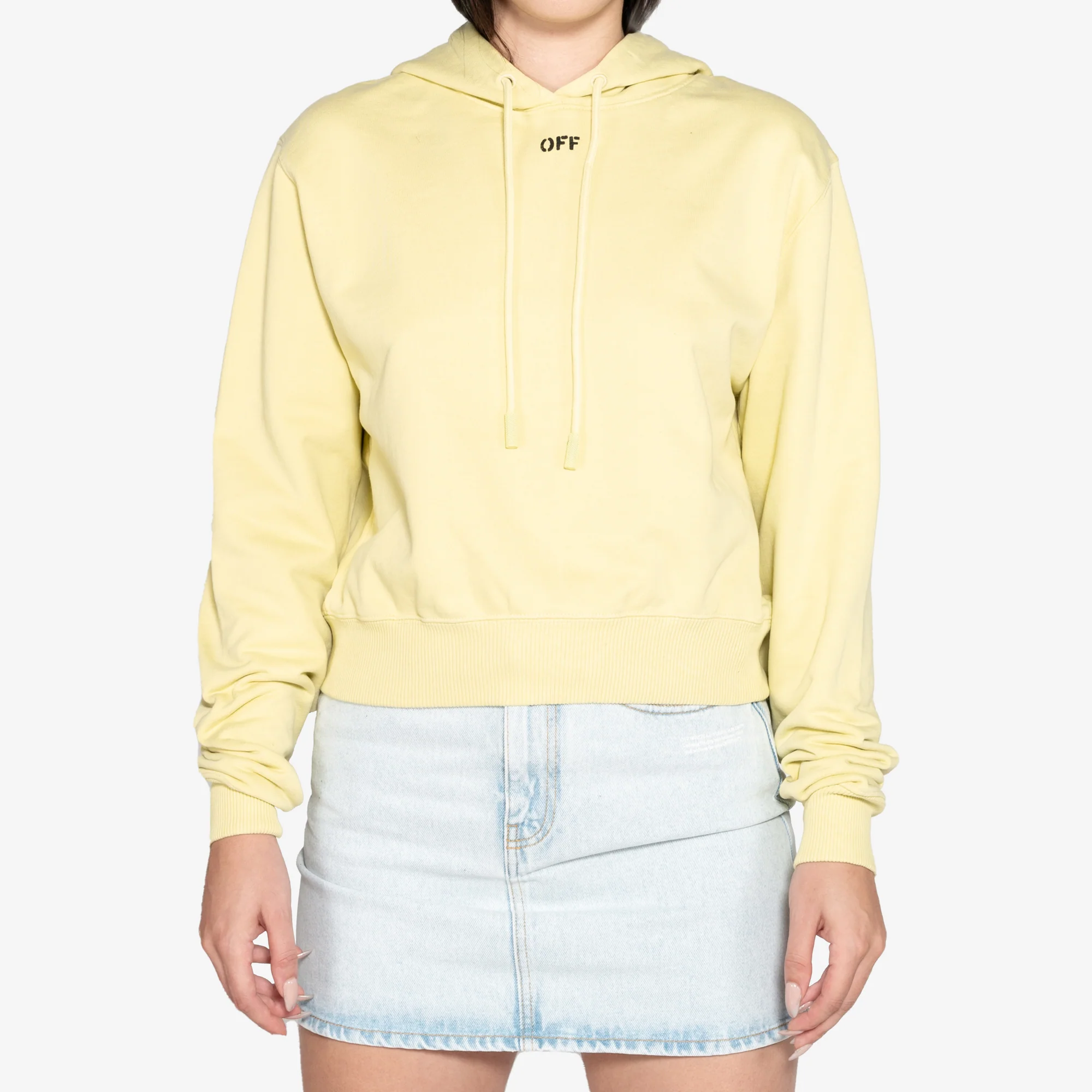 Womens OFF STAMP CROPPED HOODIE