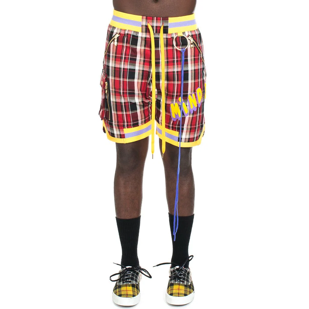 Red Check Patch Shorts