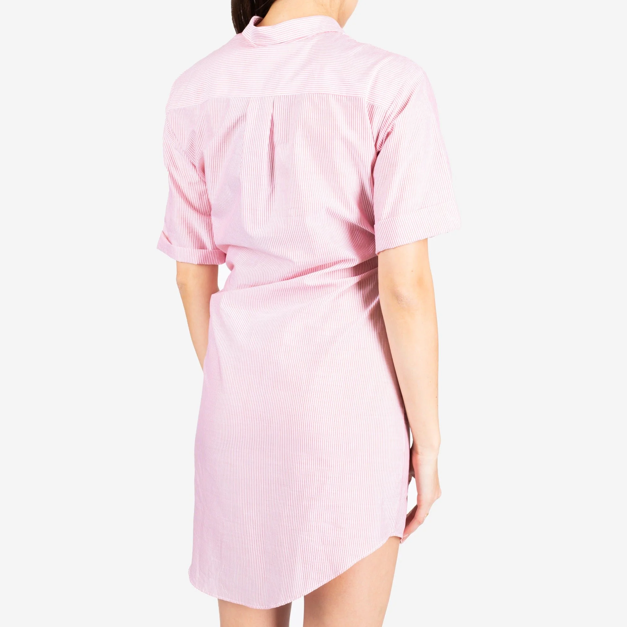Womens Red Stripe Draped Shirt - Image 2