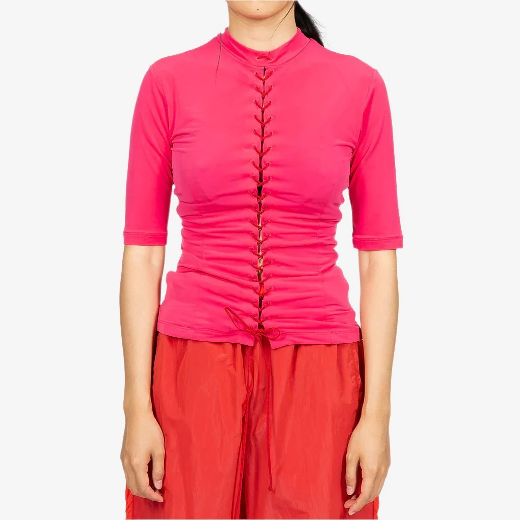 Womens Stocking Lace Up Top