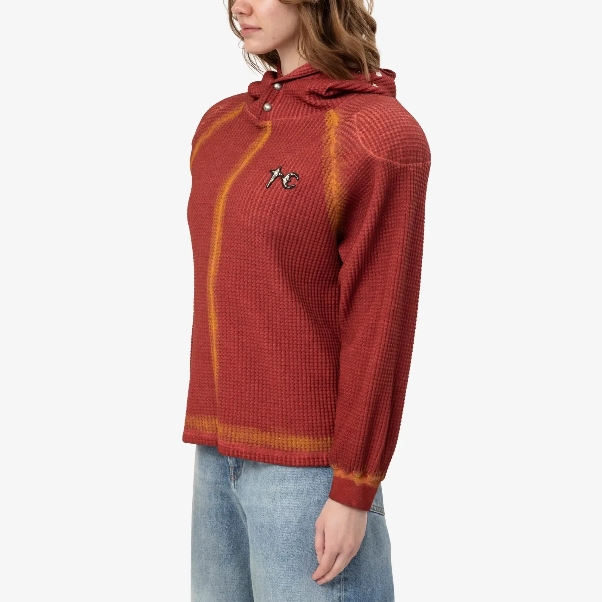 Bulk Shoulder Painted Line Waffle Hoody - Image 3