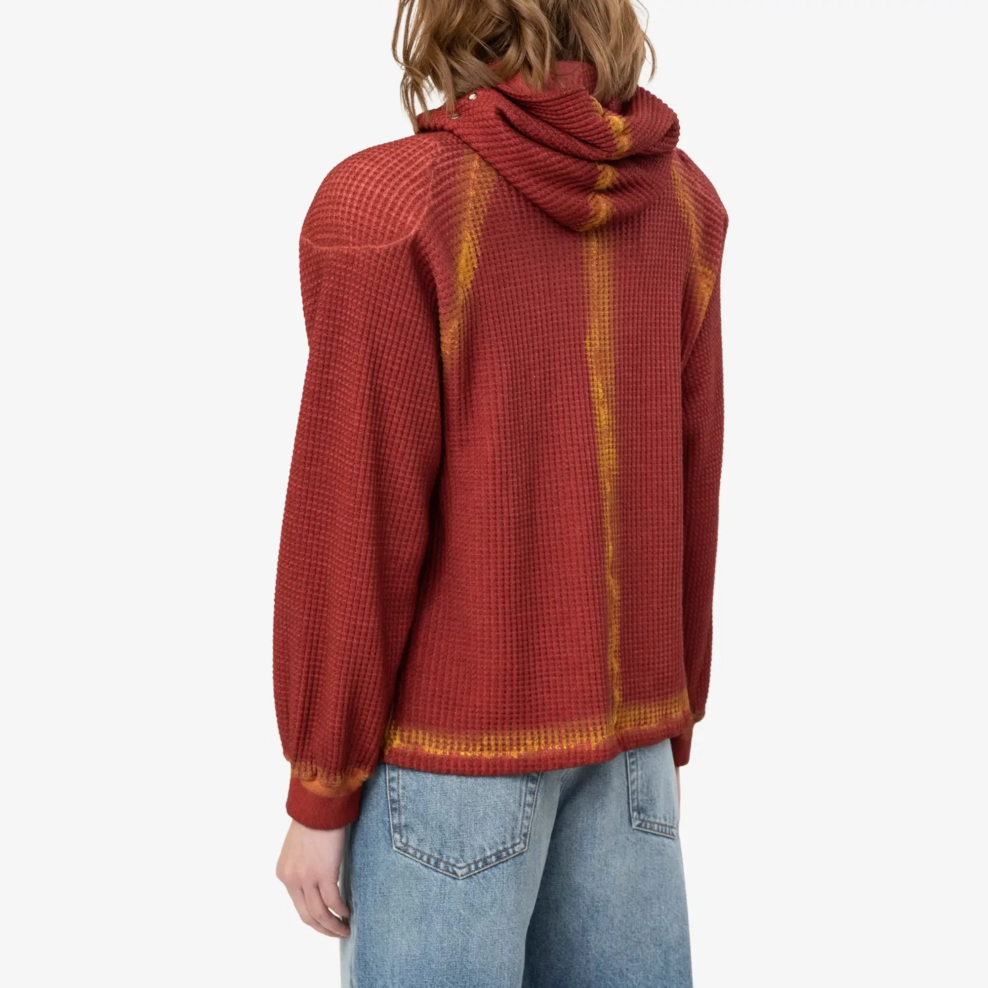 Bulk Shoulder Painted Line Waffle Hoody - Image 4