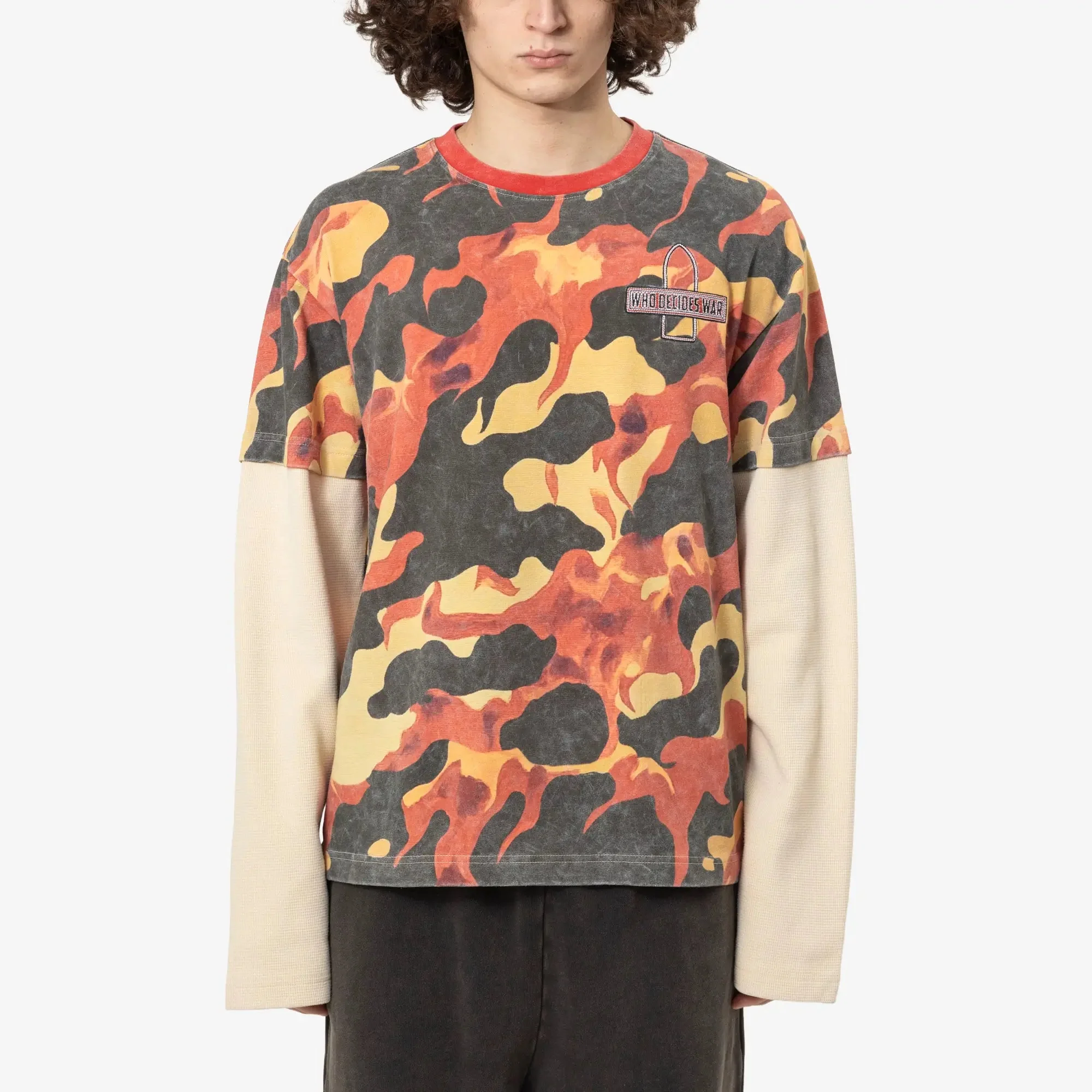 Flame Camo Double Sleeve Tee